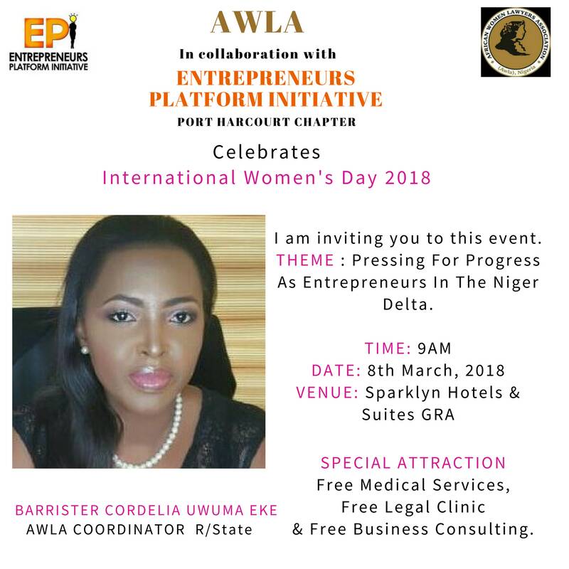 AWLA continues to Press for Progress as she celebrates 2018 International Women’s Day on March 8